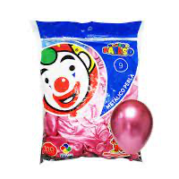 GLOBO  PAYASO NUM 9 ROSA PERLA 100/50 PZ
