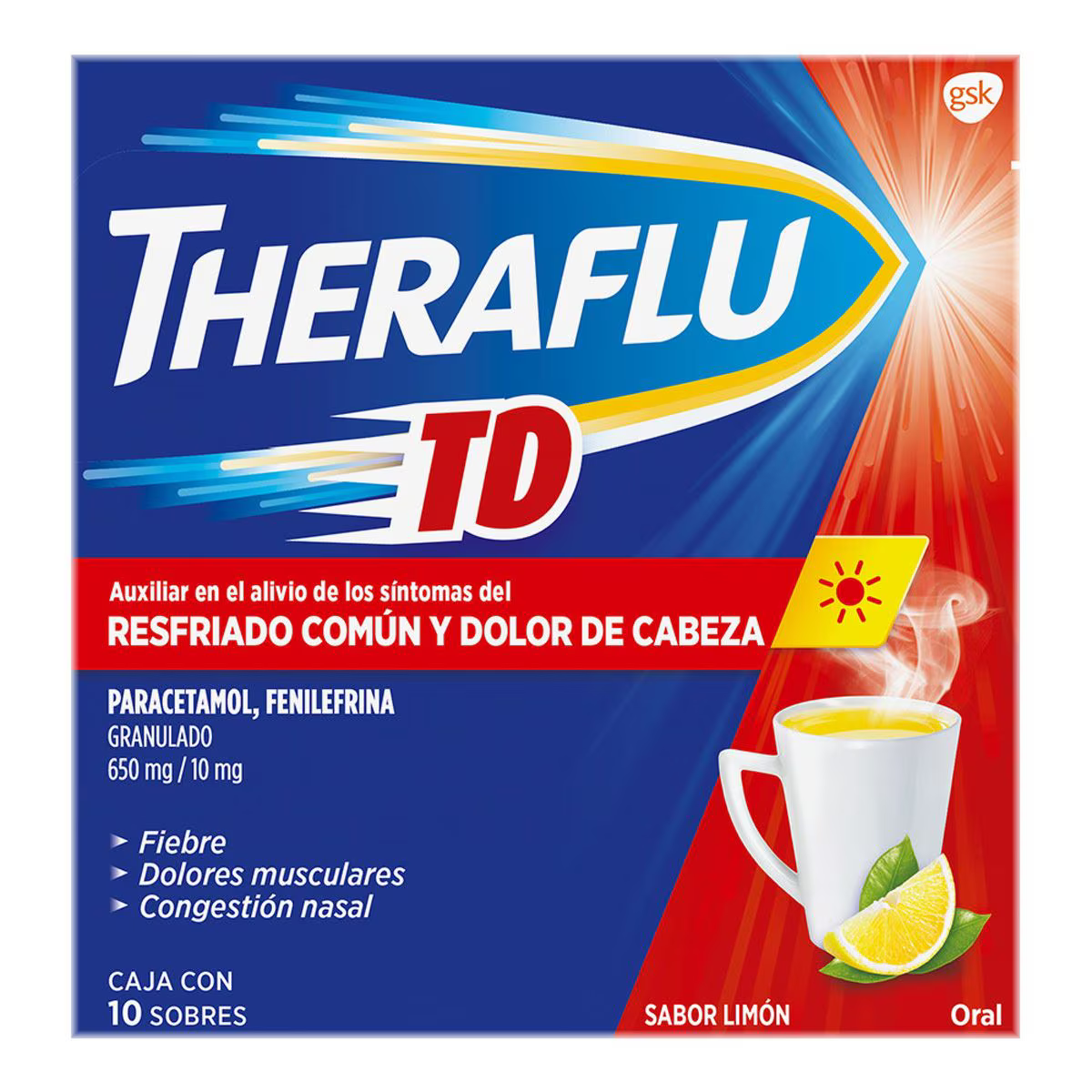 THERAFLU ROJO 12/10 PZAS.