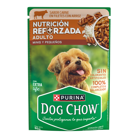 DOG CHOW SOBRE CARNE MIN PEQ 12/85 GR