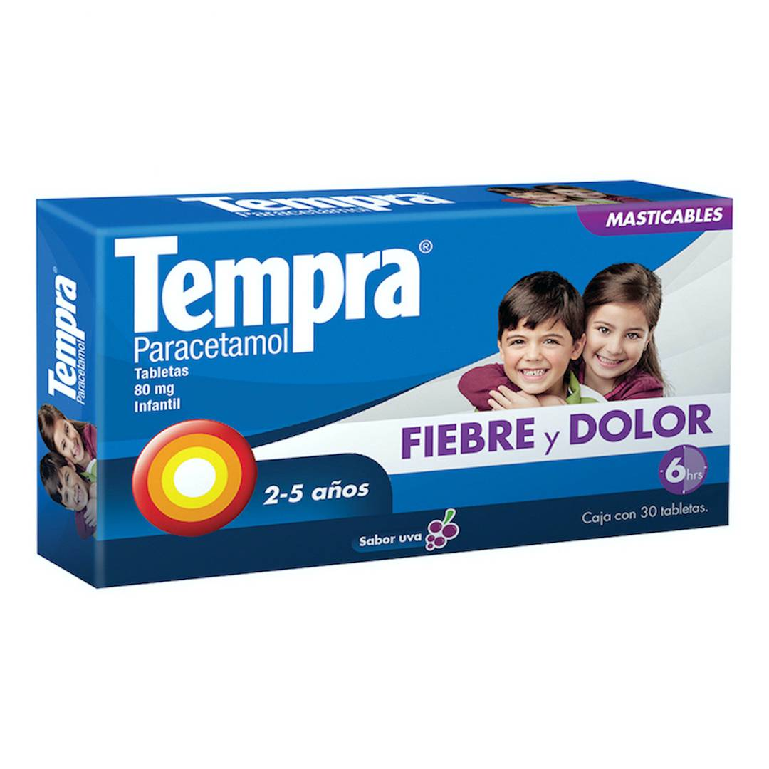 TEMPRA INF.MASTICABLE 90/30/80 MG