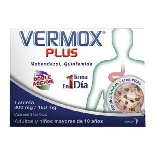 VERMOX PLUS 2 TABS.300/150 MG