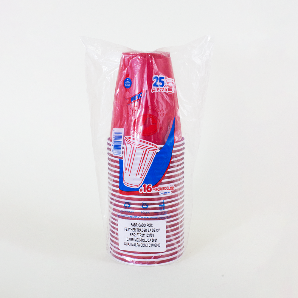 VASO LIONCUPS ROJO 16 OZ 40/25 PZ