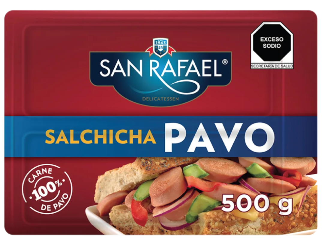 SALCHICHA SRF DE PAVO 22/500 GRS