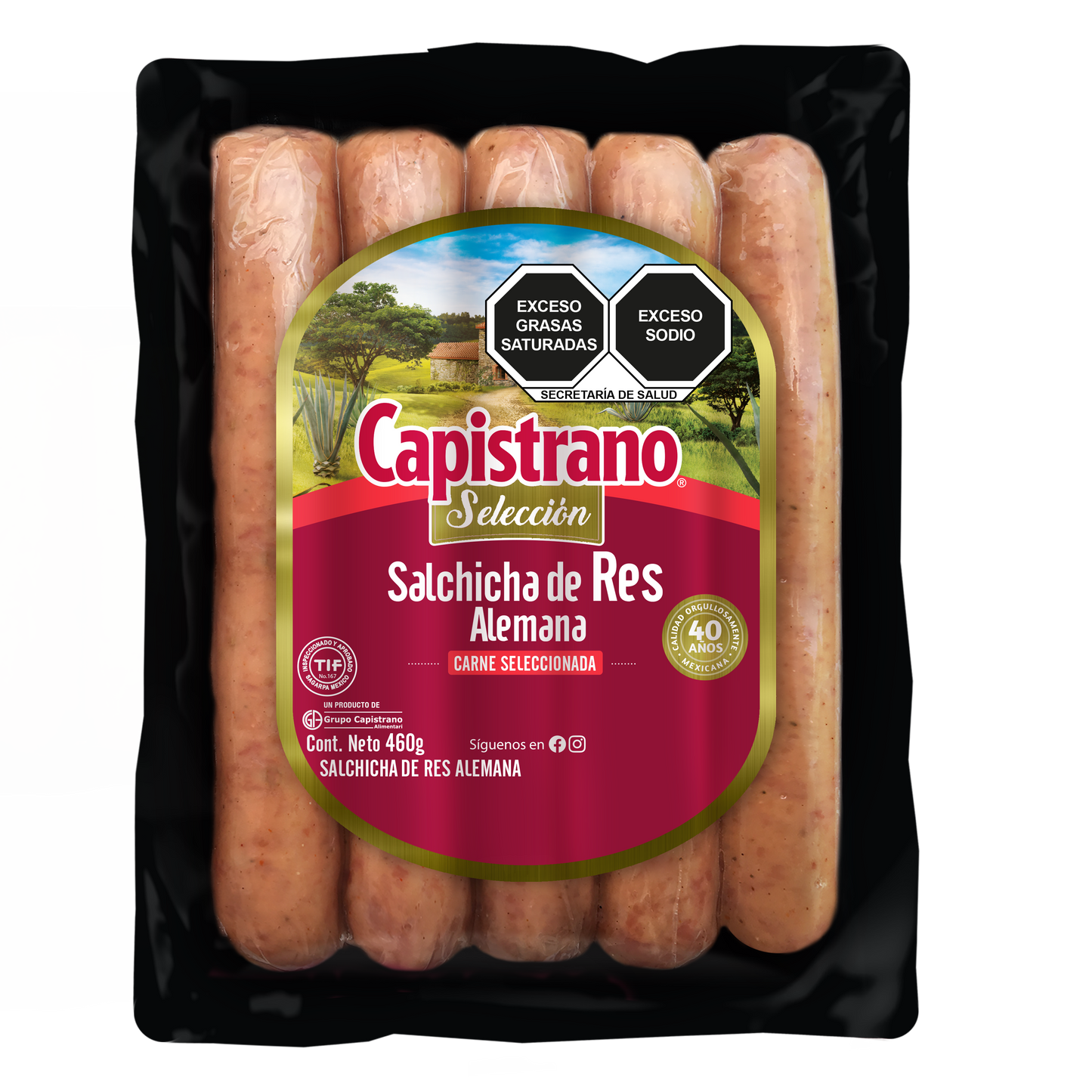 SALCHICHA ALEMANA RES CAPISTRANO 460GRS