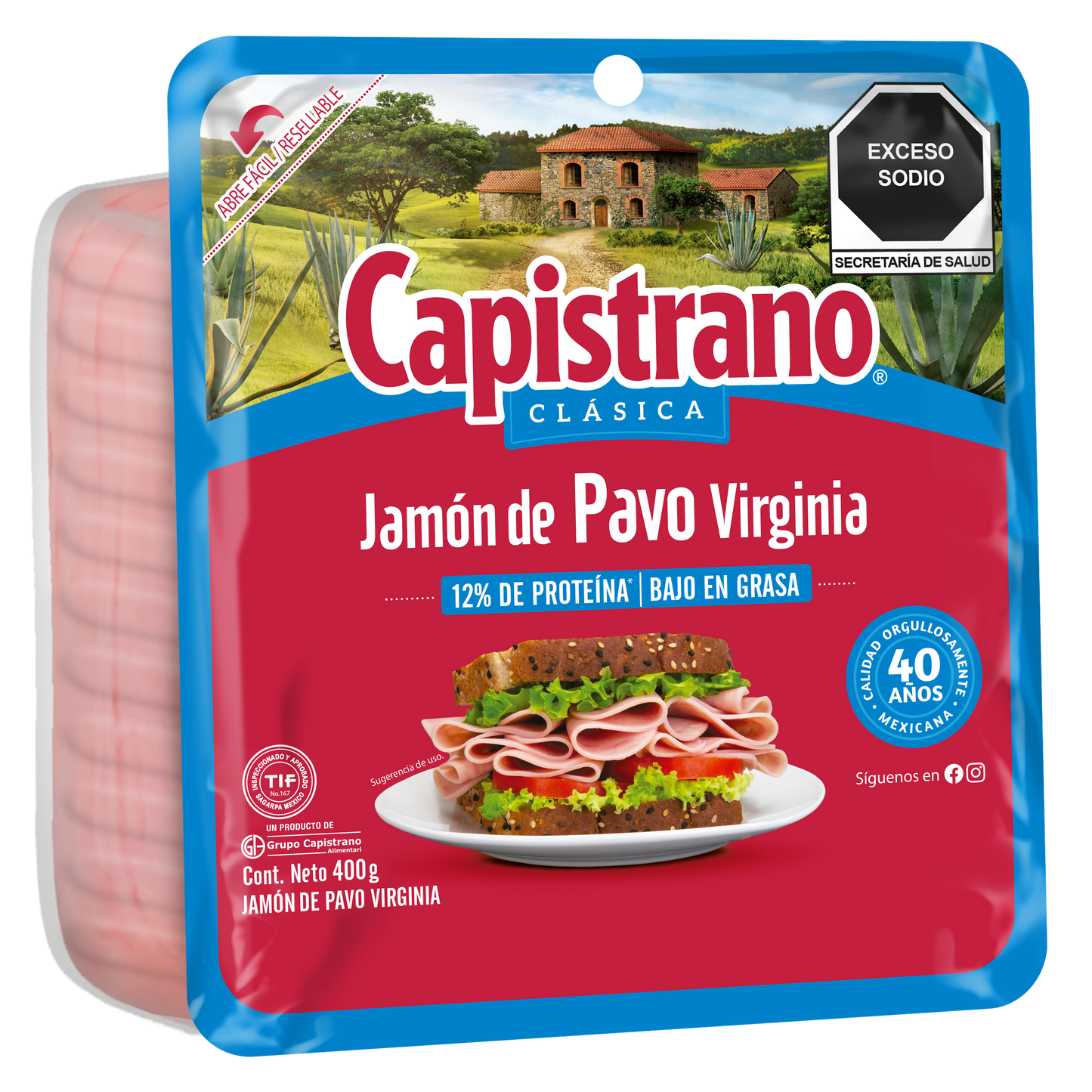 JAMON VIRGINIA PAVO CAPISTRANO 400GRS