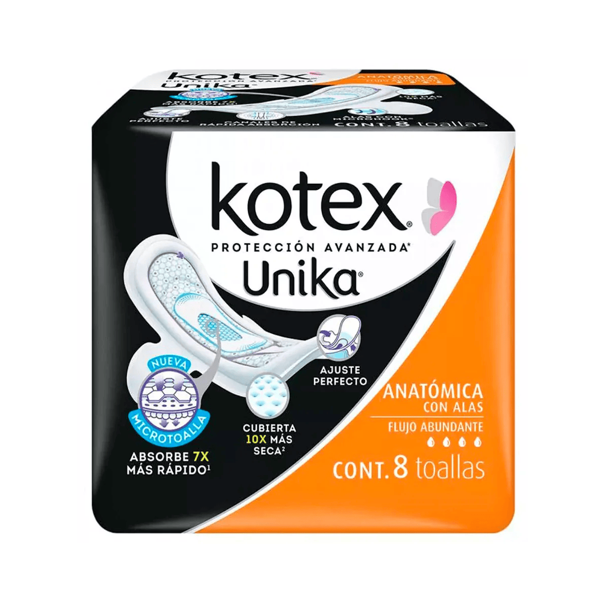 KOTEX UNIKA ANAT.C/ALAS 10/8 PZA