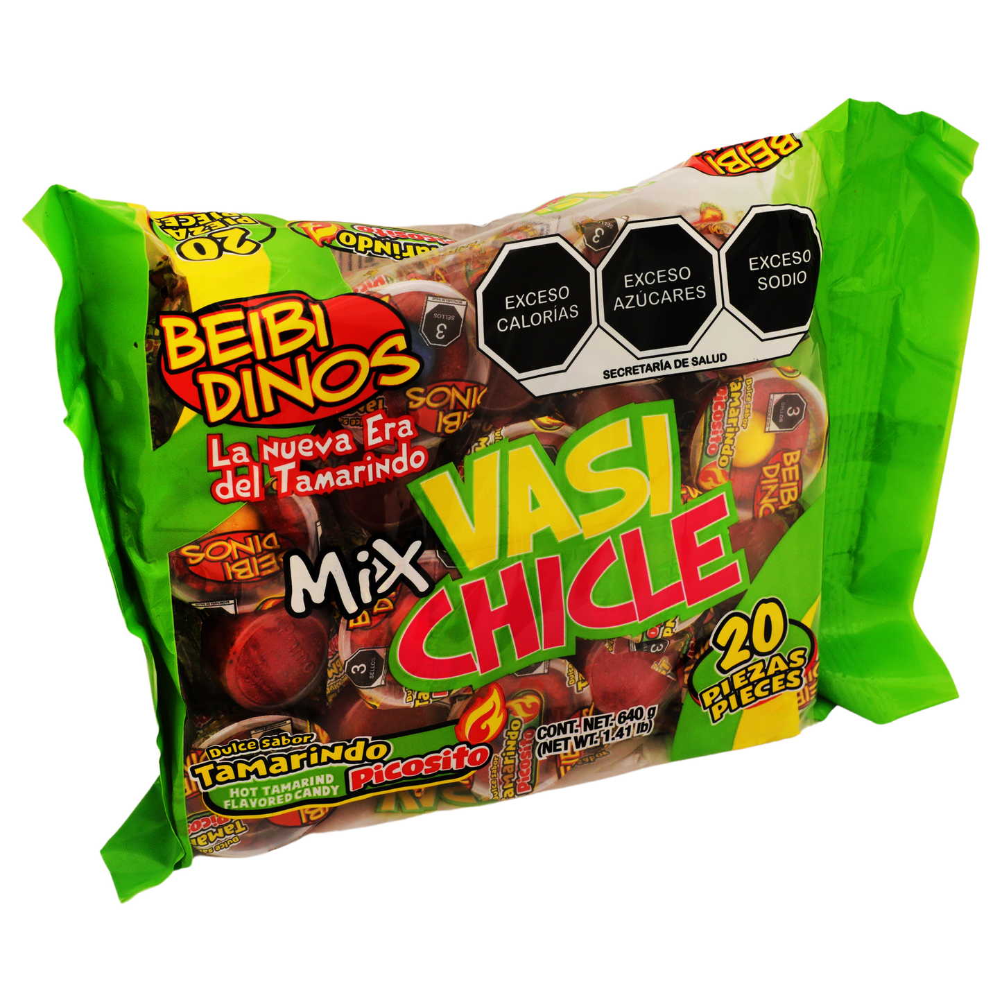 BEIBI DINOS VASI CHICLE 16/20/640 GRS
