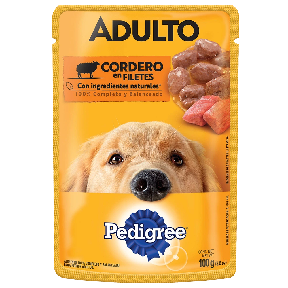 PEDIGREE POUCH ADU 12/1/100 GR CORDERO