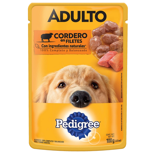 PEDIGREE POUCH ADU 12/1/100 GR CORDERO