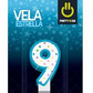 PARTY IS ON  VELA NUM 9 AZUL 12 PZAS