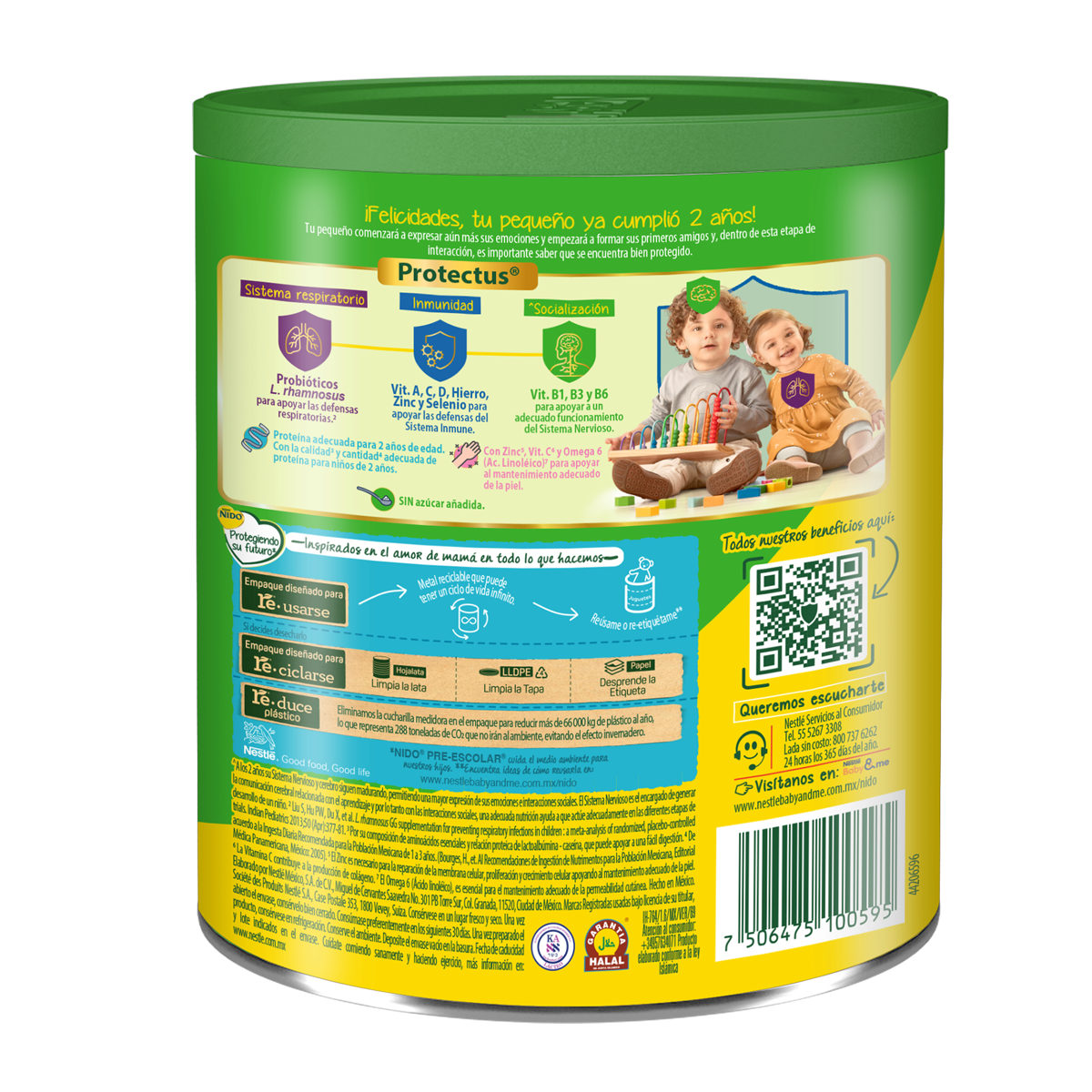 Alimento Para Niños de Corta Edad Nido Pre Escolar 2+ Lata 800g