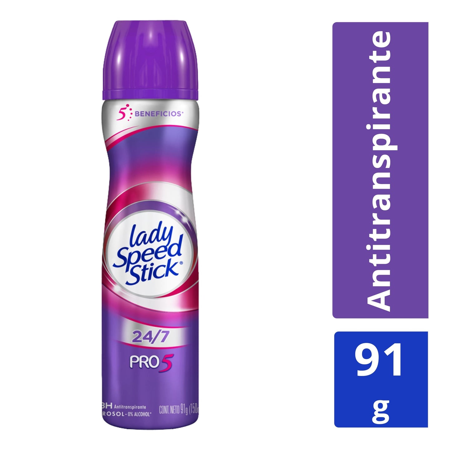 Antitranspirante Lady Speed Stick 24/7 Pro 5 en Aerosol, 91 g