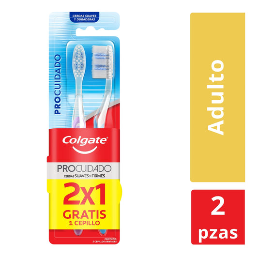 Cepillo de Dientes Colgate Pro Cuidado, 2 pzas
