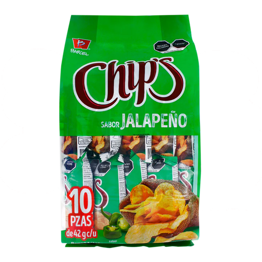 BARCEL TEN PACK CHIPS JALAPENO 4/10 PZAS