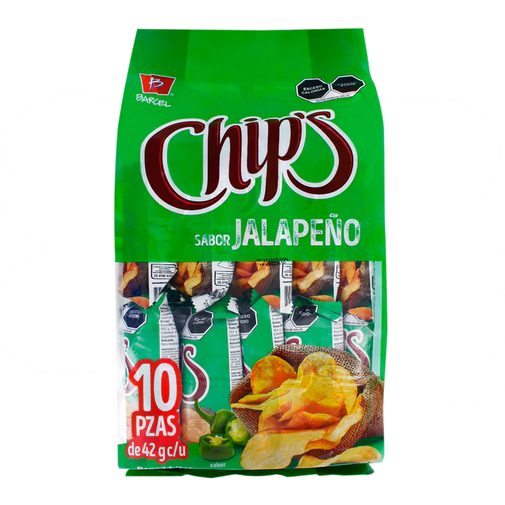 BARCEL TEN PACK CHIPS JALAPENO 4/10 PZAS