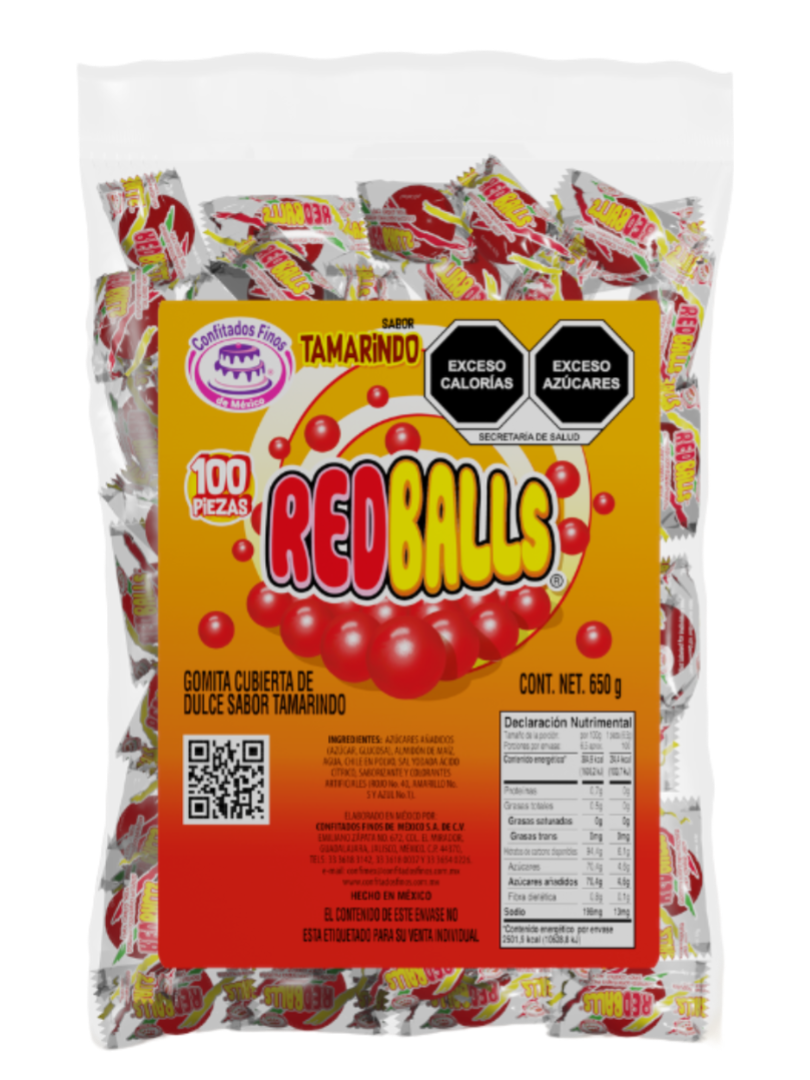 CONFITADOS RED BALLS 28/100/6 GR