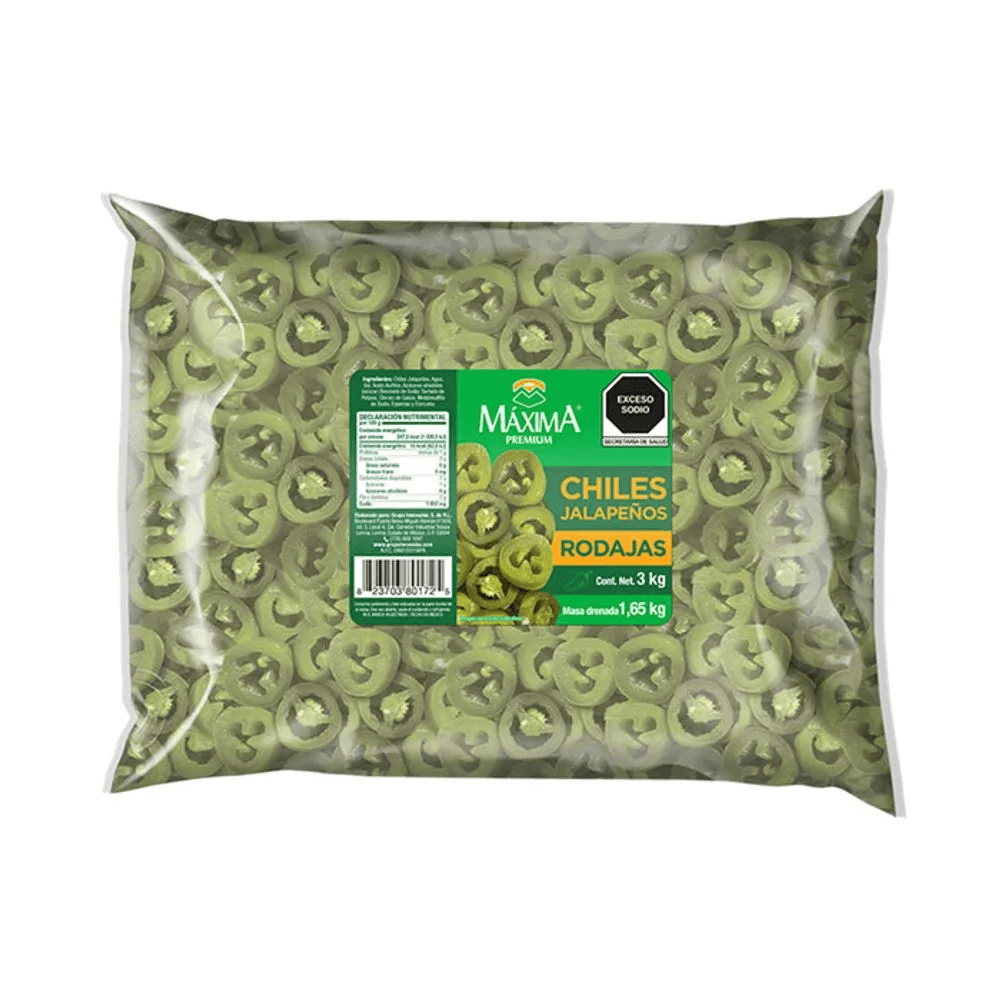 CHILES JALAPENO RODAJAS MAXIMA 6/3 KG